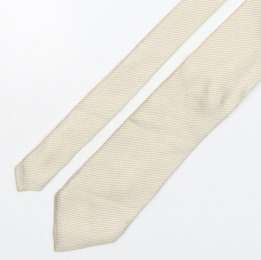 Aishti Mens Beige Grenadine Silk Pointed Tie One Size
