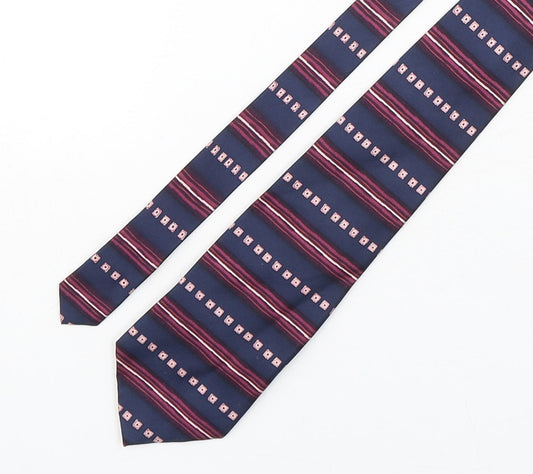 Copperstone Mens Multicoloured Geometric Silk Pointed Tie One Size