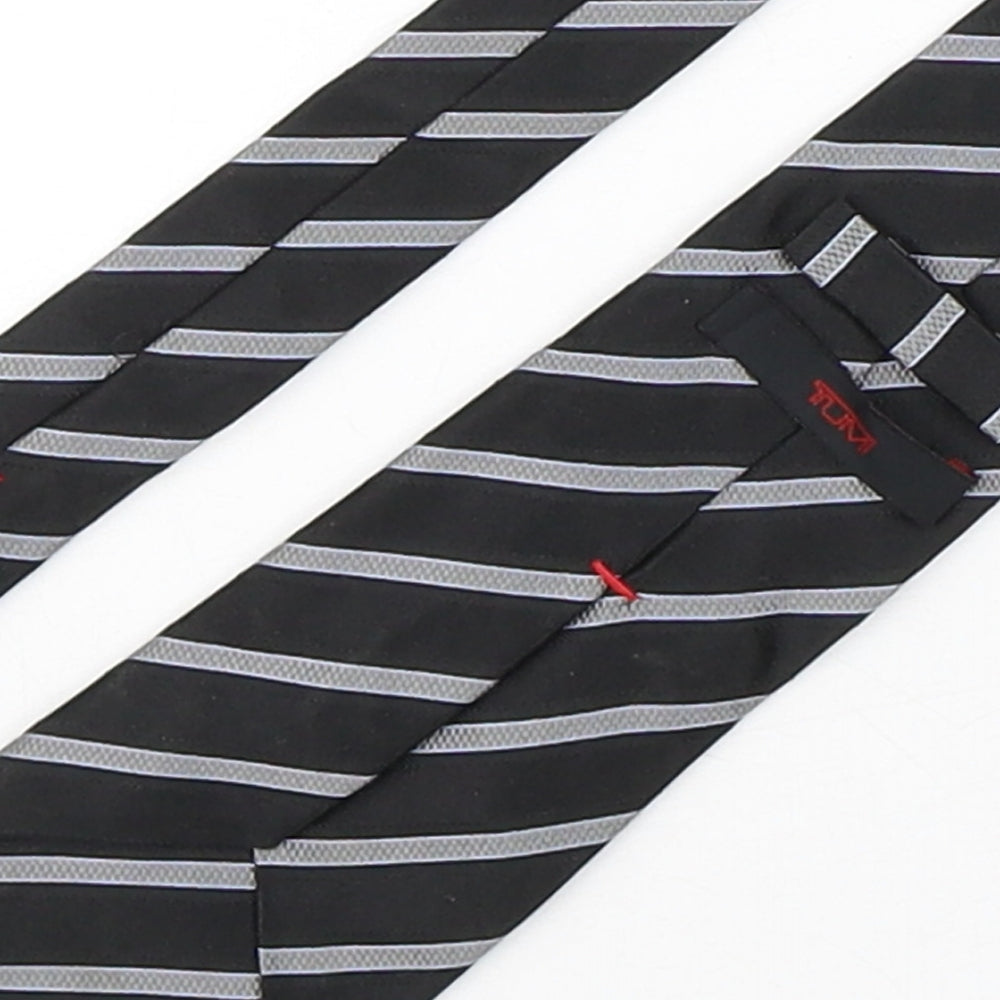 Tumi  Mens Multicoloured Striped Silk Pointed Tie One Size