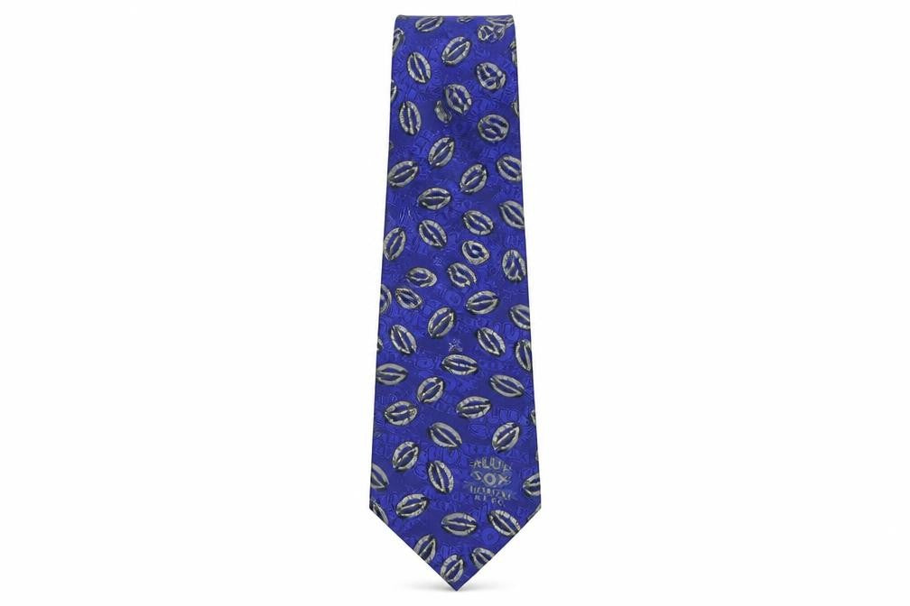 Corporate Couture Mens Blue Geometric Polyester Pointed Tie One Size - Halifax R.L.F.C