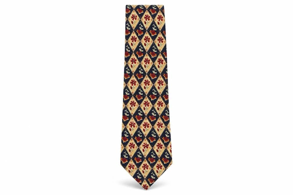 Marks & Spencer Mens Multicoloured Plaids & Checks Silk Pointed Tie One Size