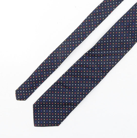 Man Of La  Mens Multicoloured Polka Dot Silk Pointed Tie One Size
