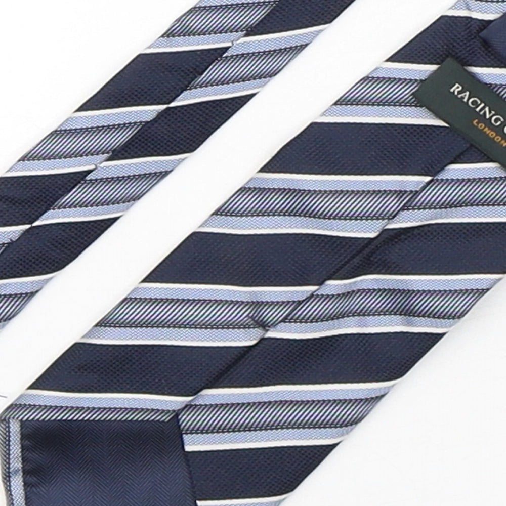 Racing Green  Mens Multicoloured Striped Silk Pointed Tie One Size