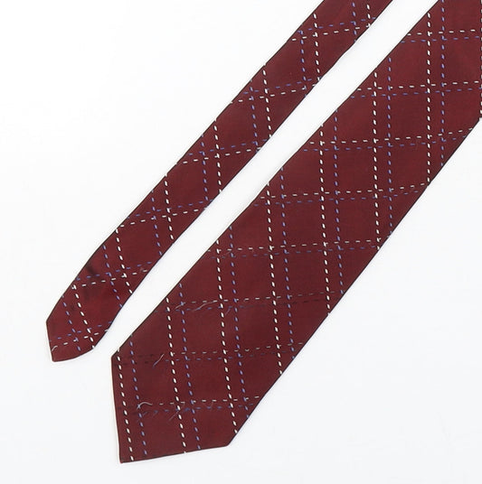 Woodstock  Mens Multicoloured Plaids & Checks Silk Pointed Tie One Size