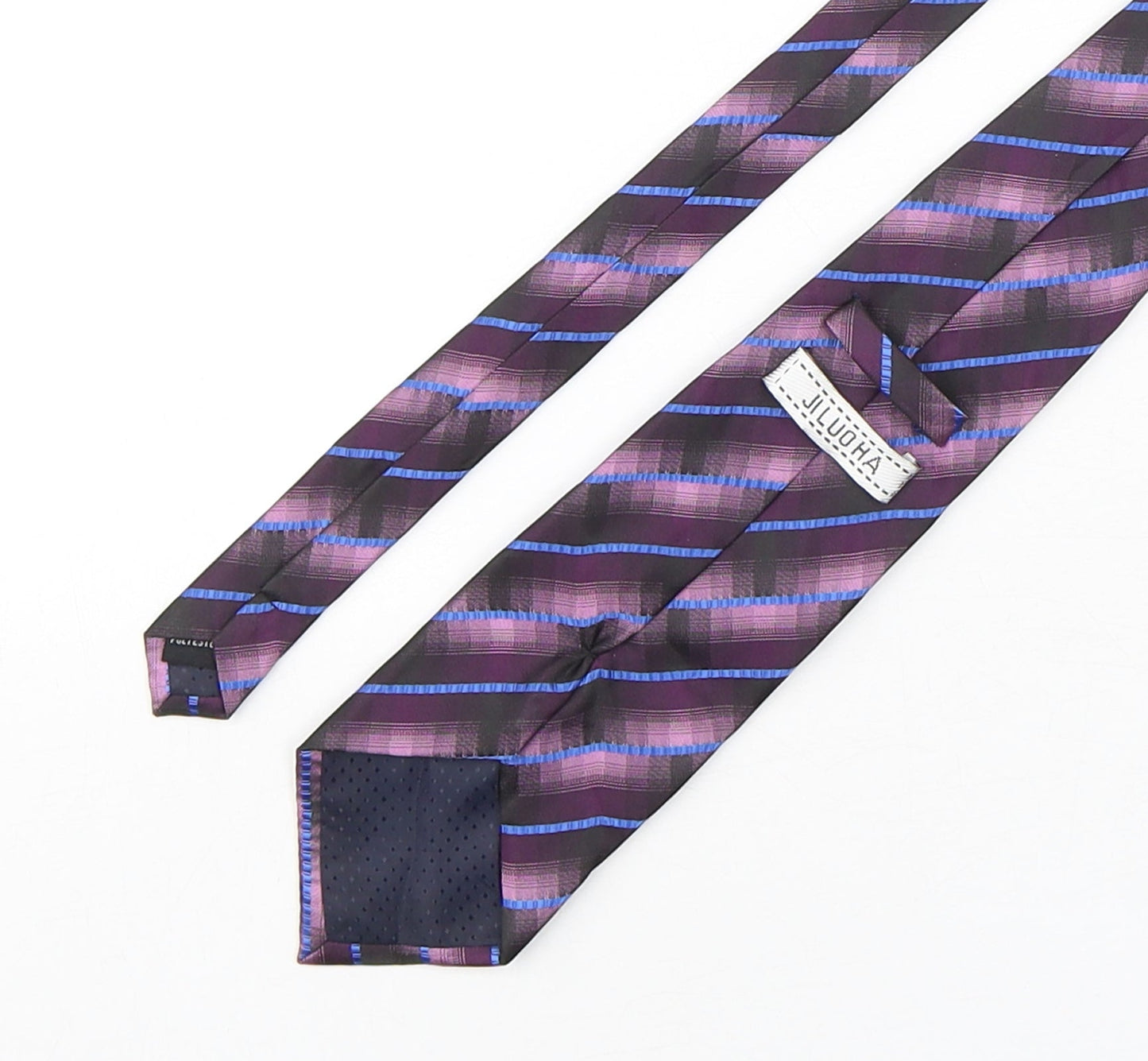 Jiluoha Mens Multicoloured Striped Polyester Pointed Tie One Size