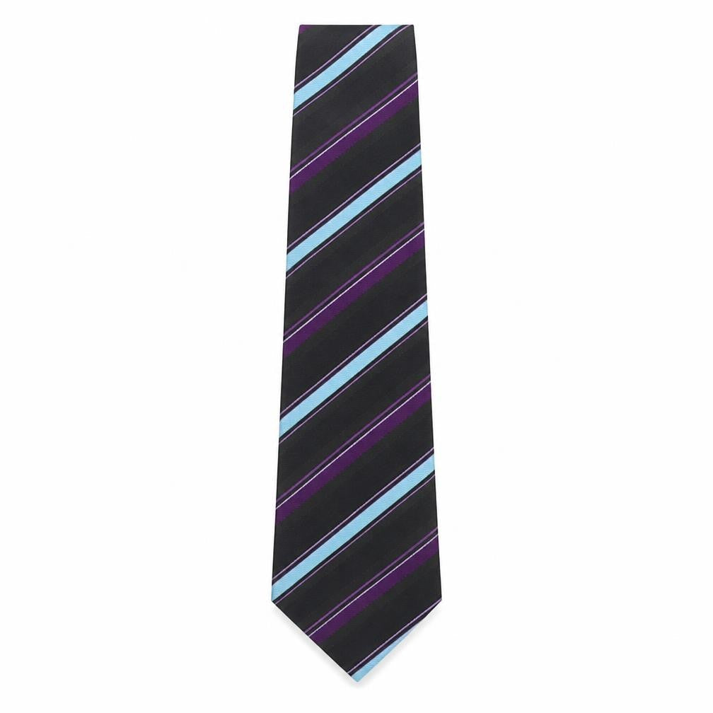 Vintage Mens Multicoloured Striped Polyester Pointed Tie One Size