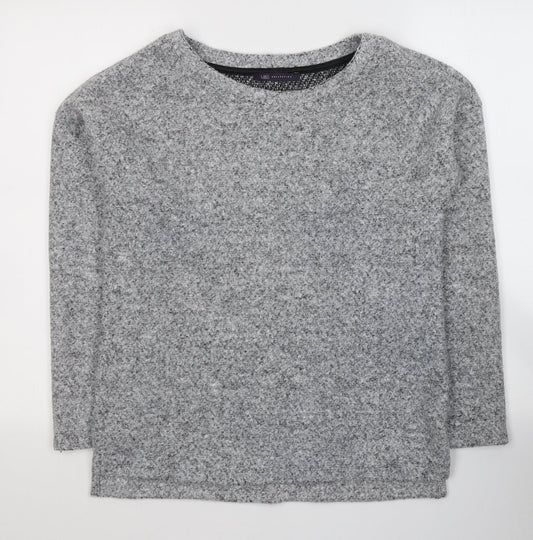 Marks and Spencer Womens Grey Round Neck  Polyester Pullover Jumper Size 10