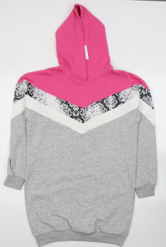 Matalan Girls Grey  Cotton Tunic Sweatshirt Size 13 Years  Pullover
