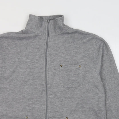 Fabrizio  Womens Grey  Polyester Full Zip Sweatshirt Size M  Zip