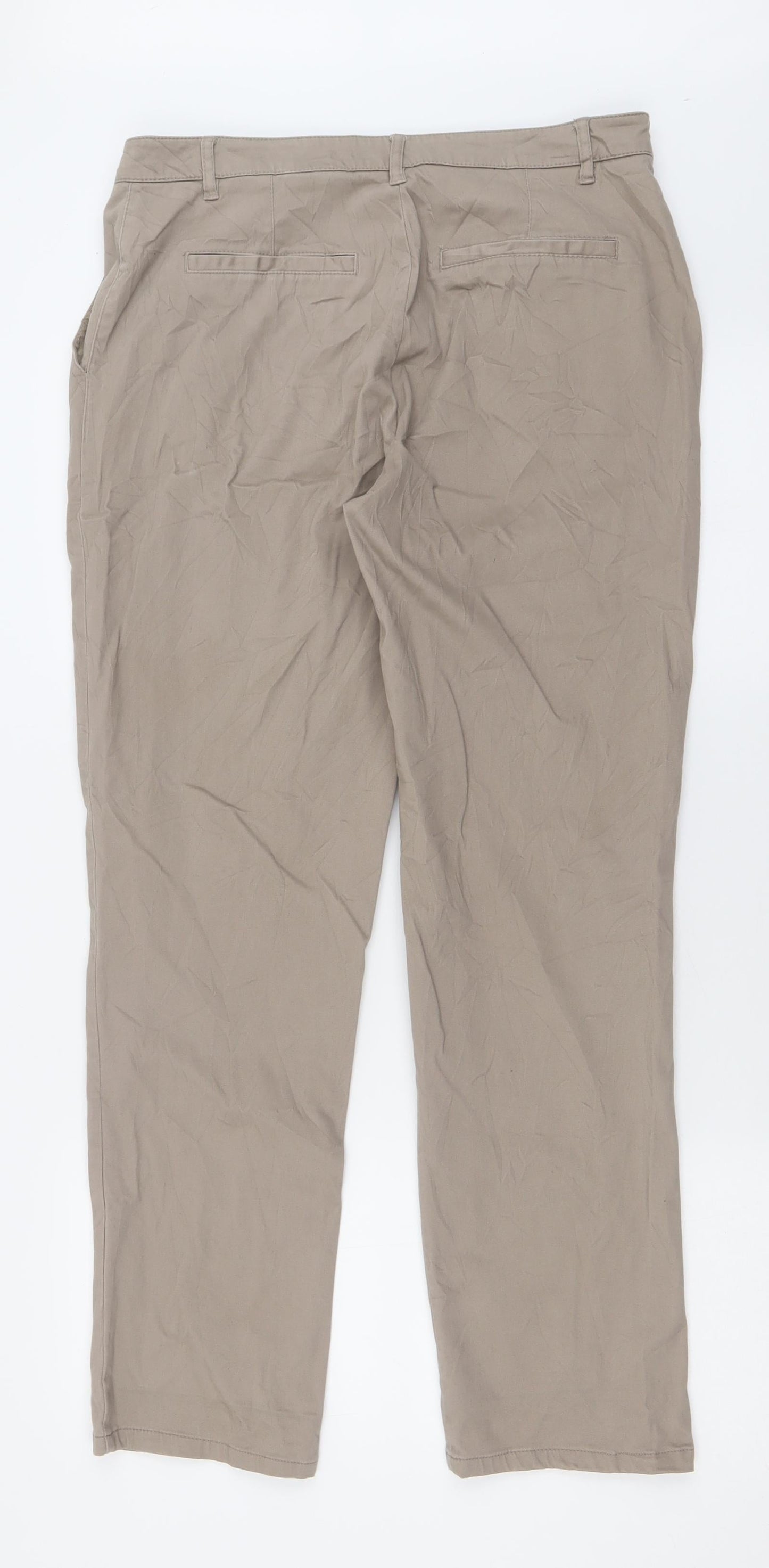 Buffalo Womens Beige  Cotton Trousers  Size 12 L30 in Regular Button