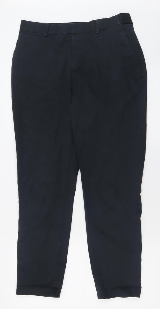 Uniqlo Womens Blue  Cotton Trousers  Size 28 in L28 in Regular