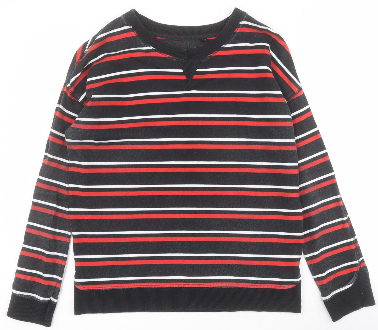 NEXT Womens Black Striped 100% Cotton Pullover Sweatshirt Size 12  Pullover