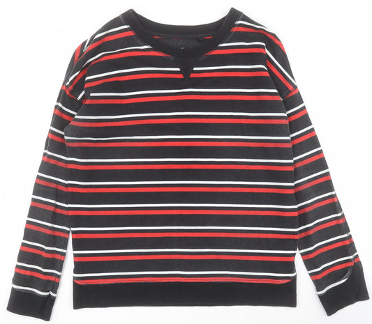 NEXT Womens Black Striped 100% Cotton Pullover Sweatshirt Size 12  Pullover