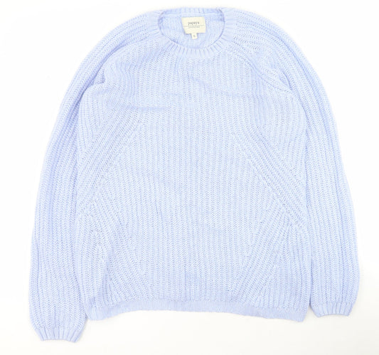 Papaya Womens Blue Round Neck  Acrylic Pullover Jumper Size S