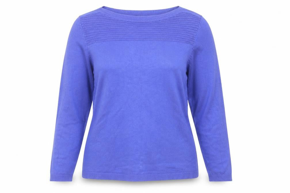 Bonmarché Womens Purple Round Neck Viscose Pullover Jumper Size 12