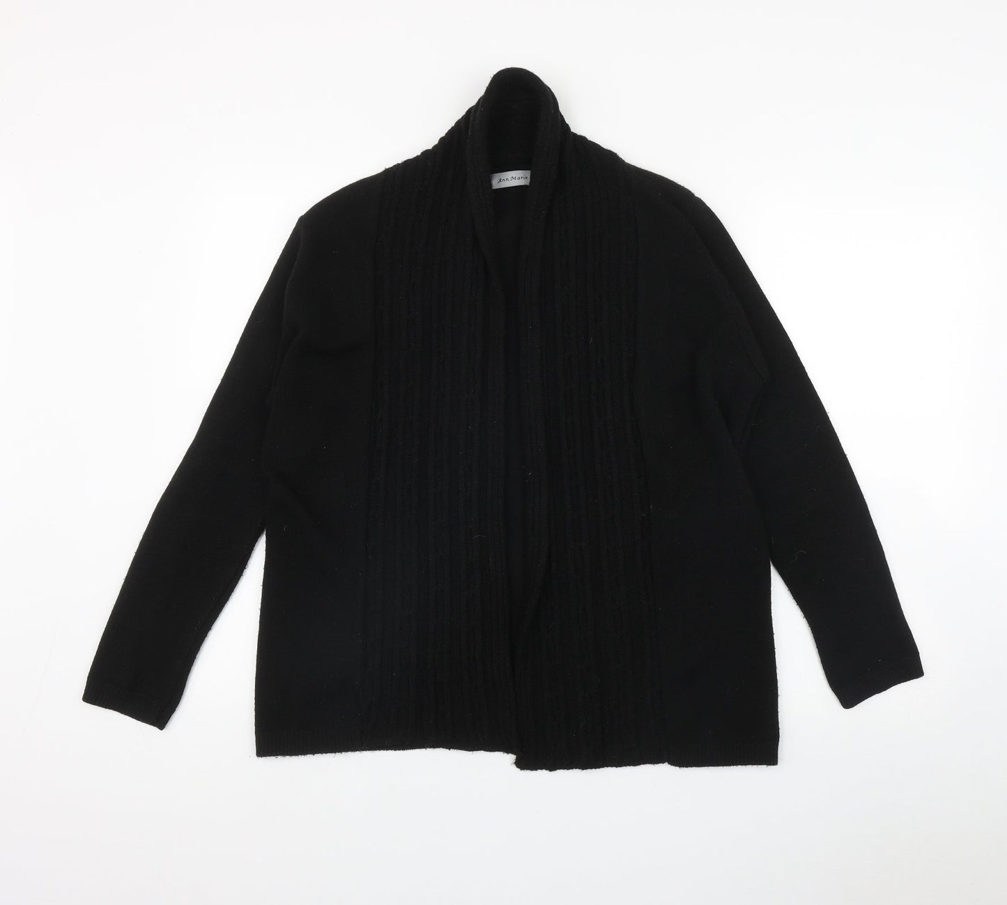 Ann Marie Womens Black V-Neck  Acrylic Cardigan Jumper Size S