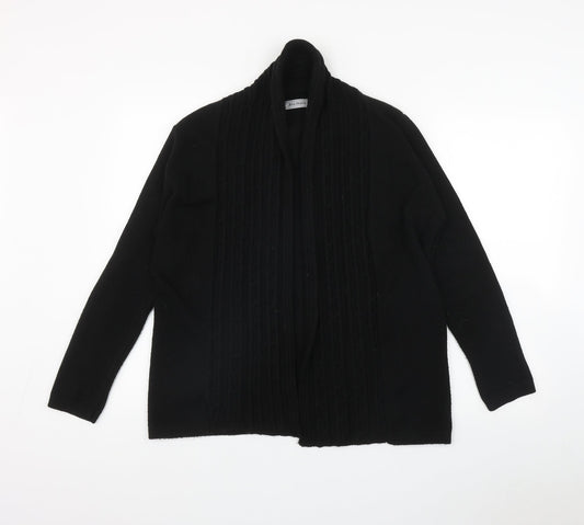 Ann Marie Womens Black V-Neck  Acrylic Cardigan Jumper Size S