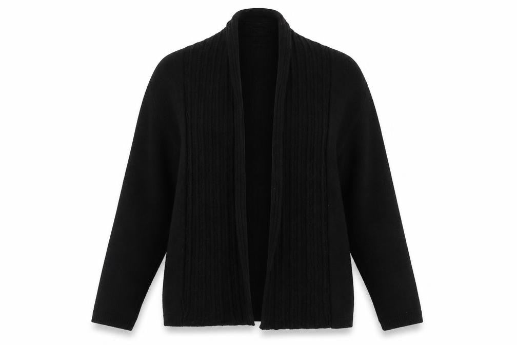 Ann Marie Womens Black V-Neck  Acrylic Cardigan Jumper Size S