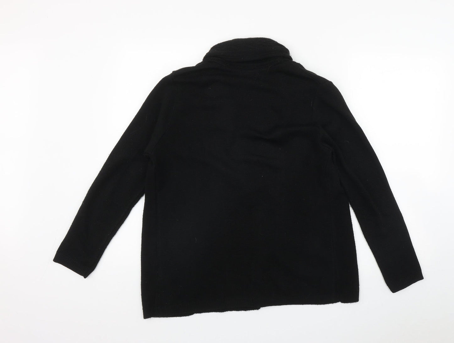 Ann Marie Womens Black V-Neck  Acrylic Cardigan Jumper Size S