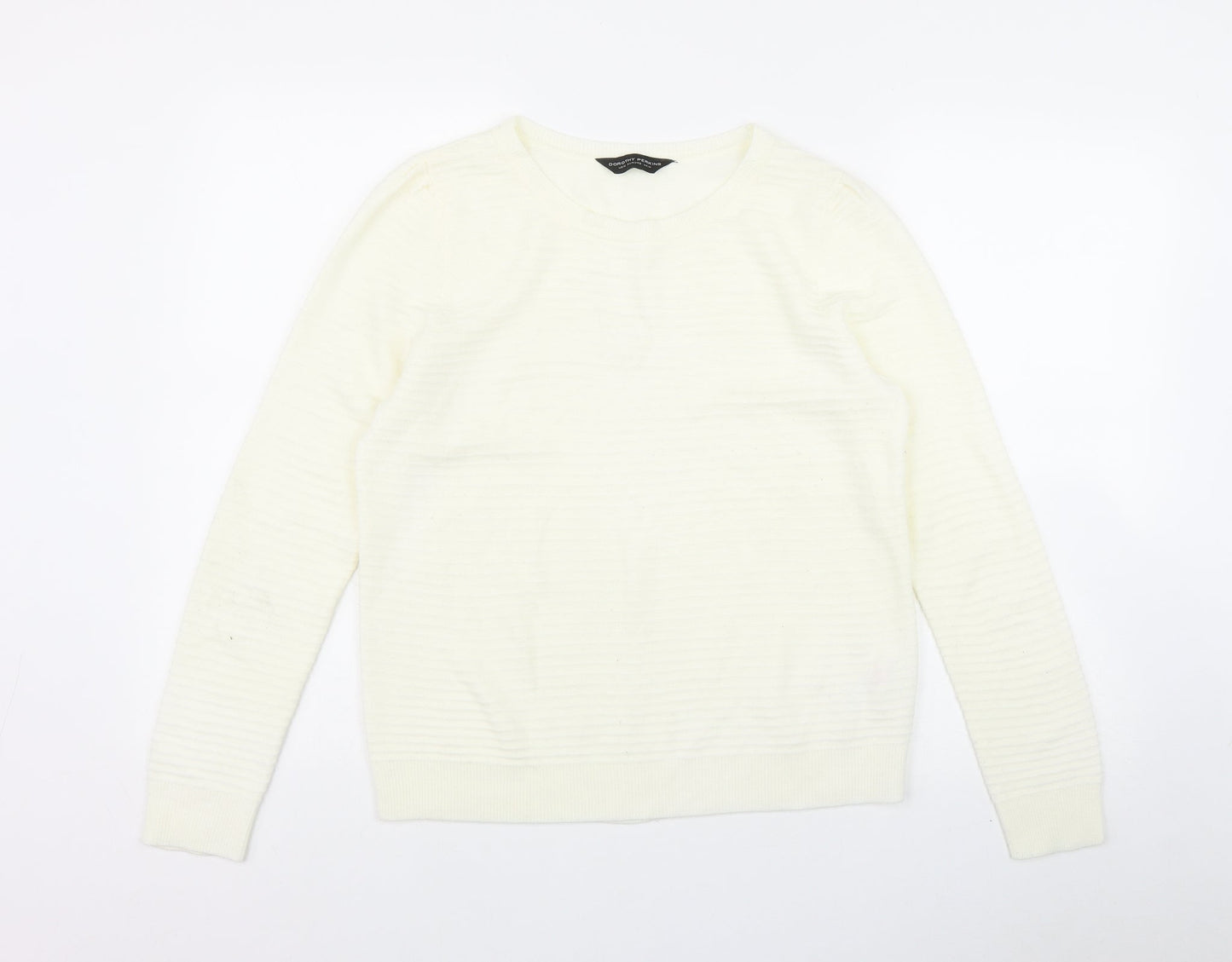 Dorothy Perkins Womens Ivory Round Neck  Acrylic Pullover Jumper Size 14