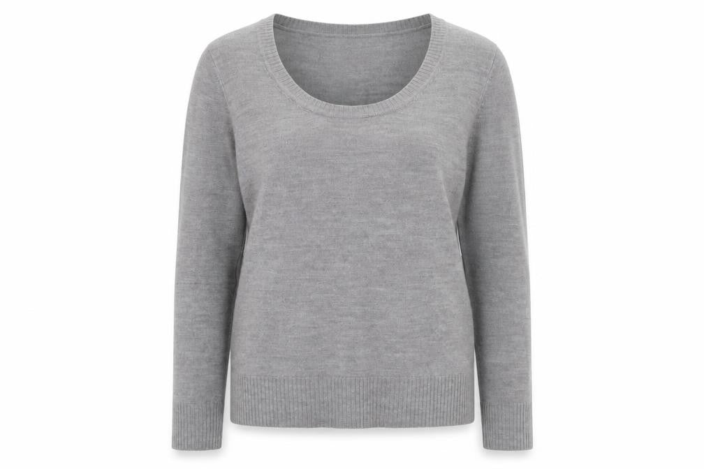 Papaya Womens Grey Scoop Neck  Acrylic Pullover Jumper Size 16