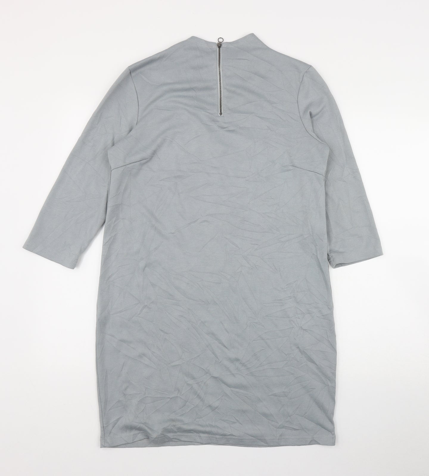 VILA Womens Grey  Polyester A-Line  Size M  High Neck Zip