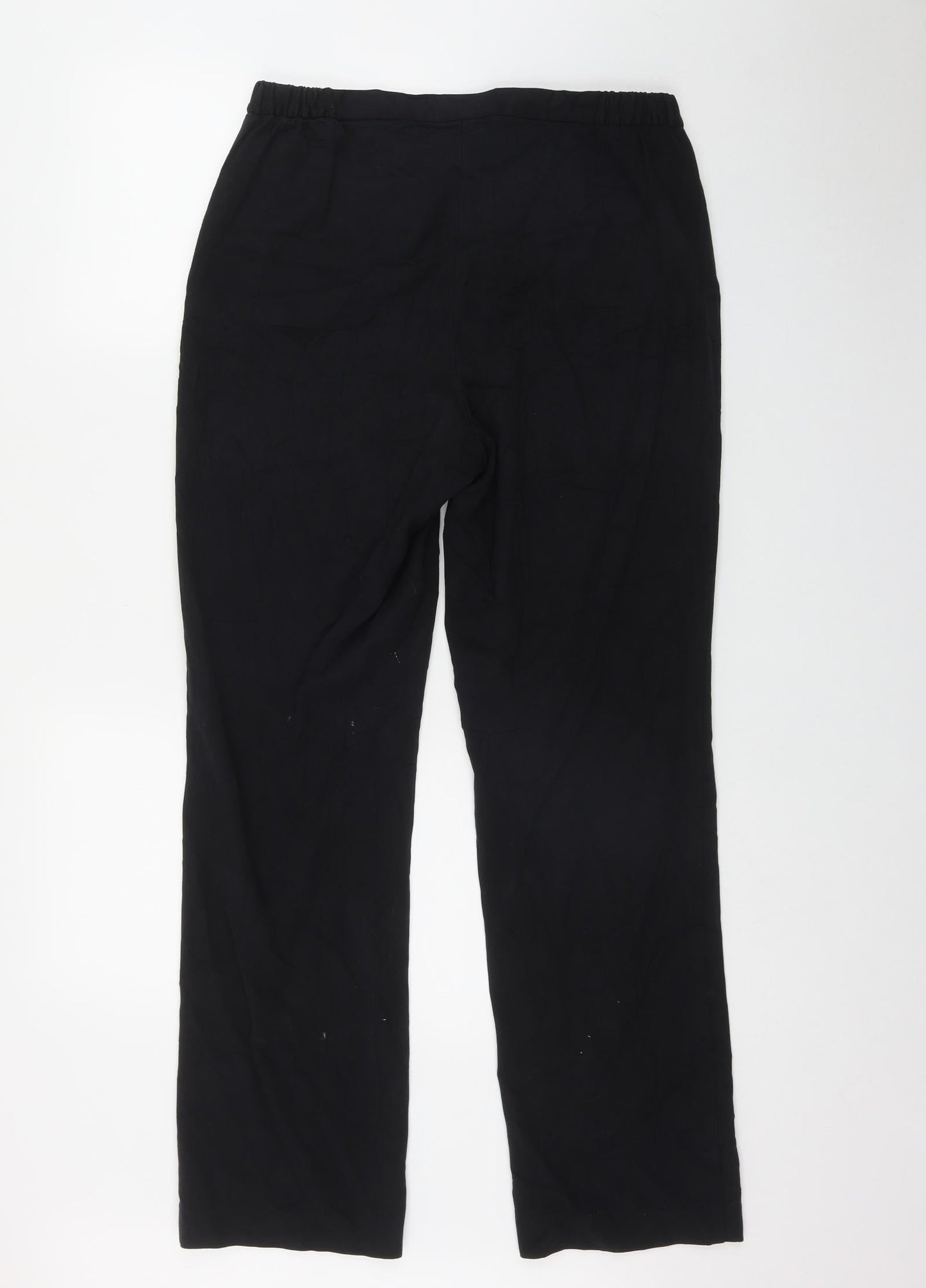 Marks and Spencer Womens Black  Polyester Trousers  Size 12 L31 in Regular Zip