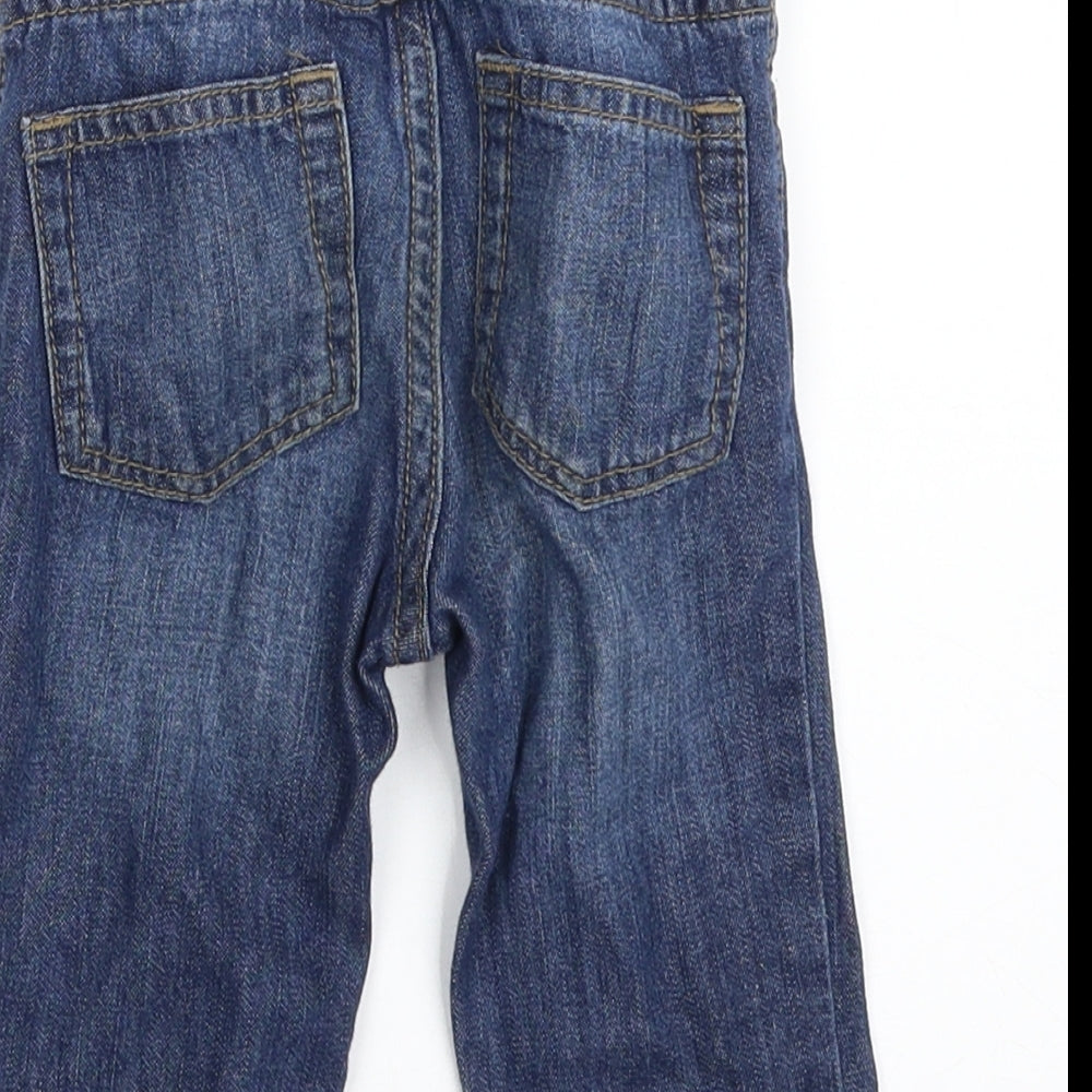 Gap Baby Blue  Cotton Cropped Jeans Size 6-9 Months  Button - Size 6-12M
