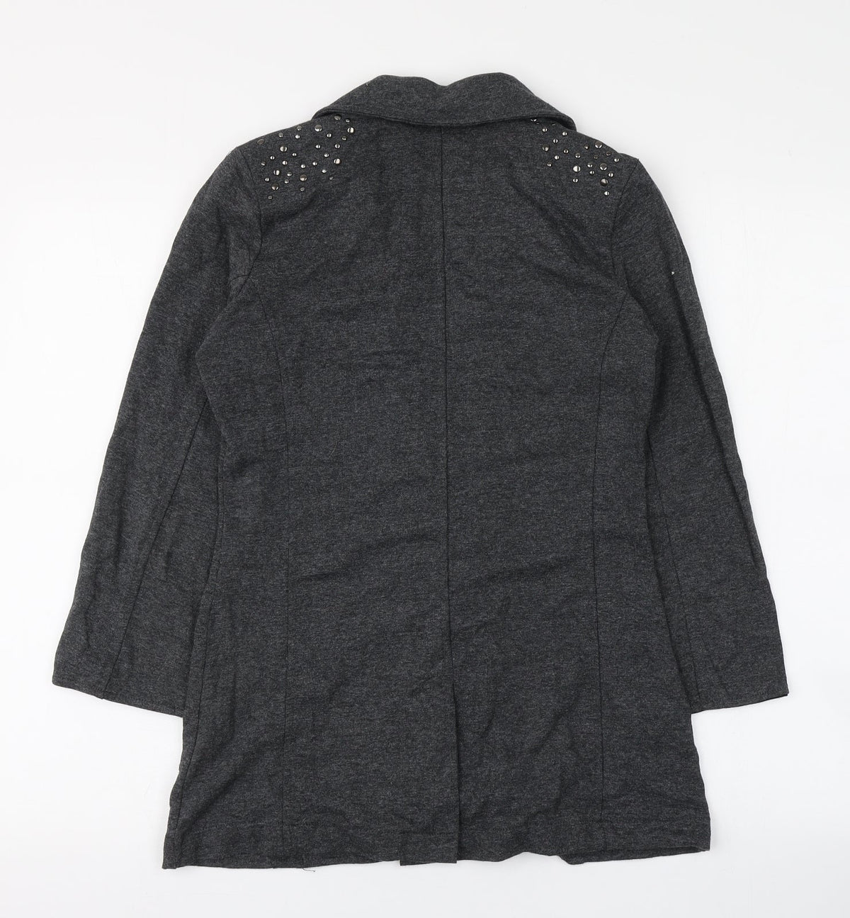 Denim & Co. Womens Grey   Jacket Blazer Size 8  Button
