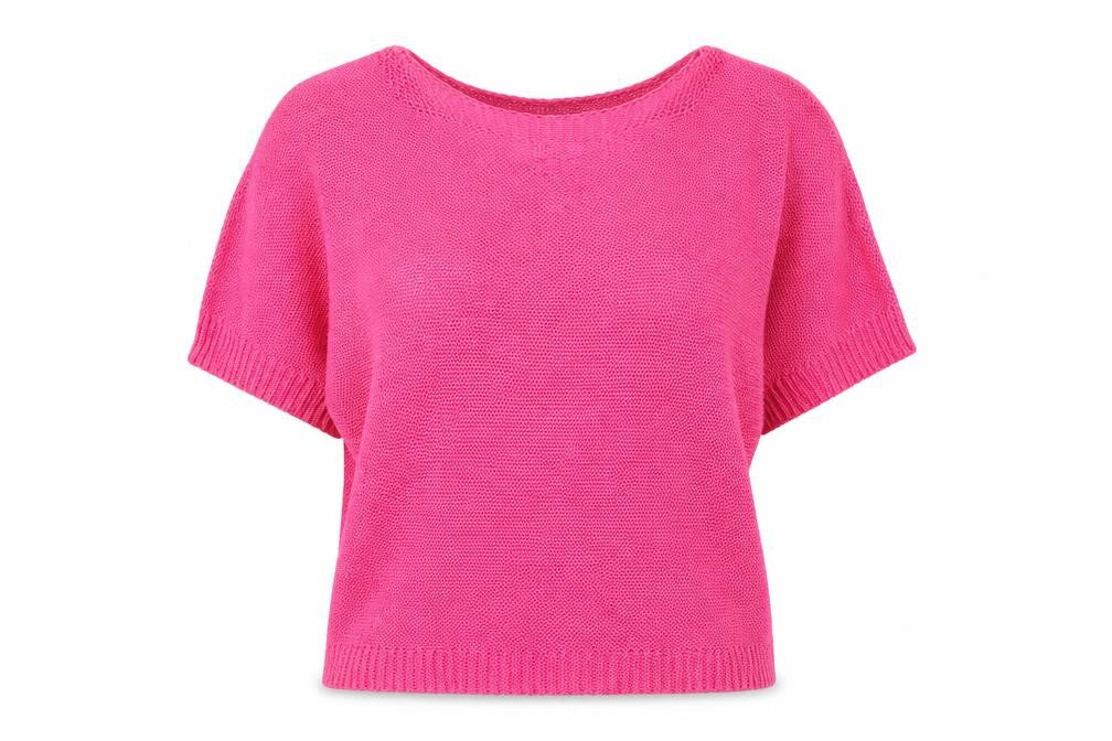 Isabella D Womens Pink  Acrylic Basic Blouse Size L Round Neck