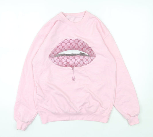 Preworn Womens Pink  Cotton Pullover Sweatshirt Size S  Pullover