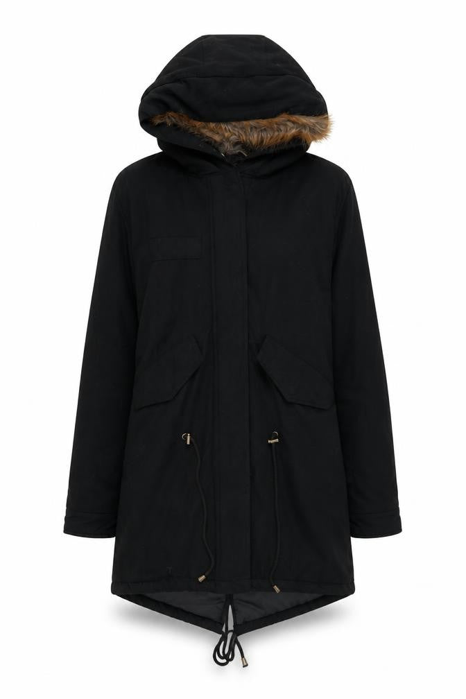 Boohoo Womens Black   Parka Coat Size 8  Zip