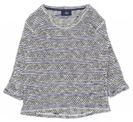 NEXT Womens Multicoloured Scoop Neck Striped Cotton Pullover Jumper Size 6
