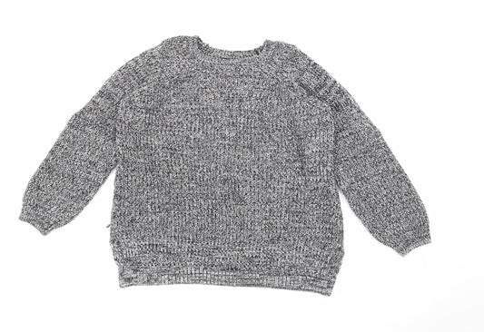 Atmosphere Womens Grey Square Neck  Cotton Pullover Jumper Size 8   - Cold Shoulder