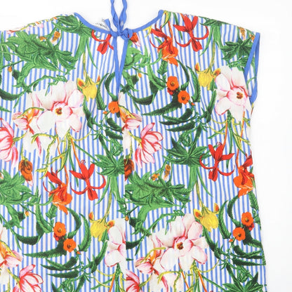 Preloved Pep & Co Womens Multicoloured Floral Polyester Basic Blouse Size 18 Scoop Neck - Label
