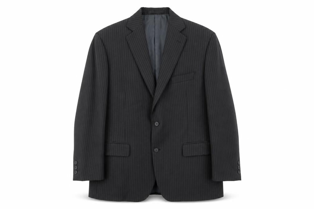 Impressions Mens Grey Striped  Jacket Blazer Size L  Button