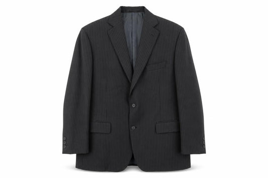Impressions Mens Grey Striped  Jacket Blazer Size L  Button