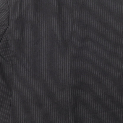 Impressions Mens Grey Striped  Jacket Blazer Size L  Button