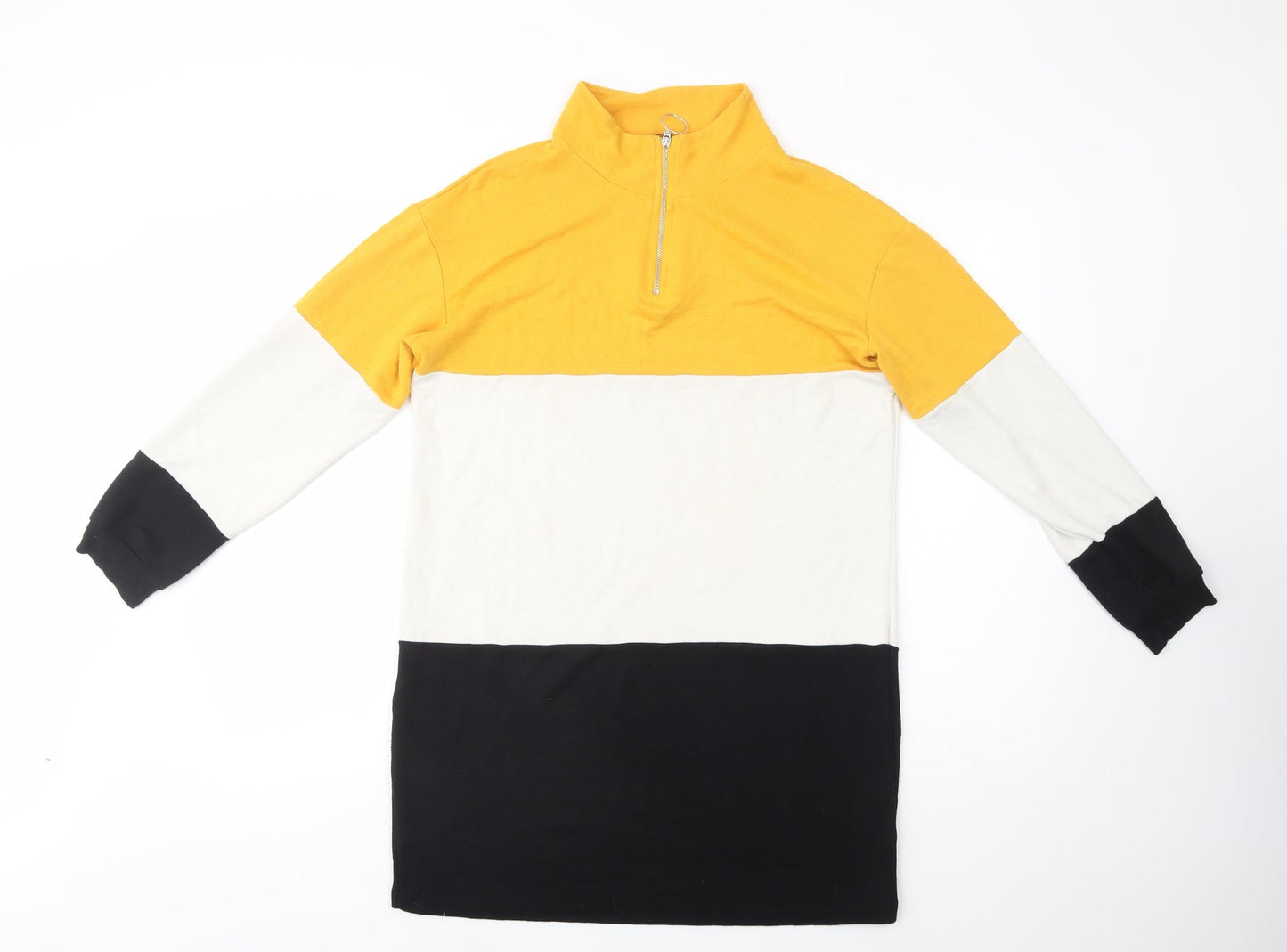 Select Womens Multicoloured Colourblock Viscose Tunic Sweatshirt Size 12  Zip