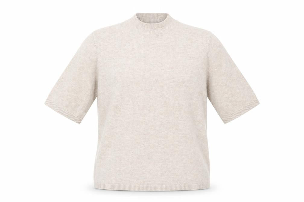 H&M Womens Beige Mock Neck  Viscose Pullover Jumper Size S