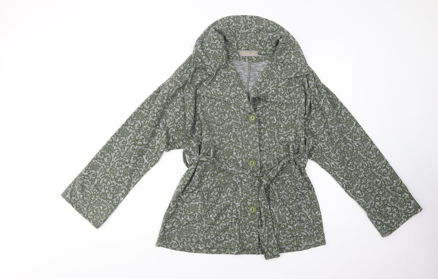 Kekoo Womens Green Paisley  Jacket Blazer Size M  Button