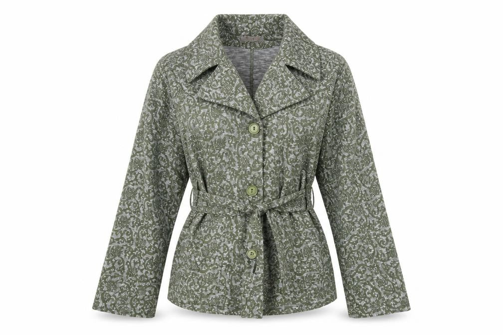 Kekoo Womens Green Paisley  Jacket Blazer Size M  Button