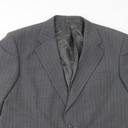 Scott International Mens Grey Striped  Gilet Blazer Size L  Button