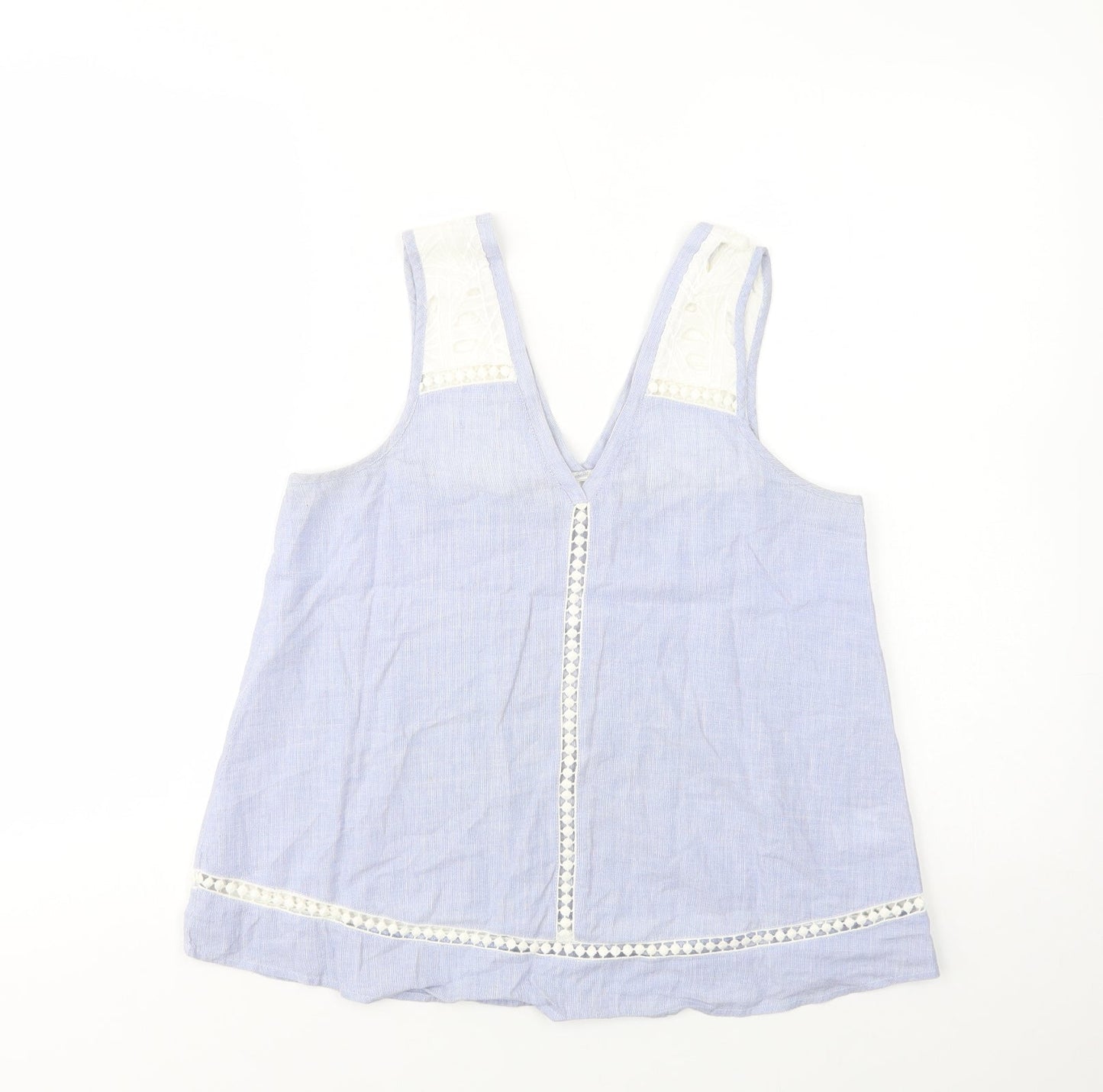 River Island Womens Blue  Cotton Basic Tank Size 6 V-Neck