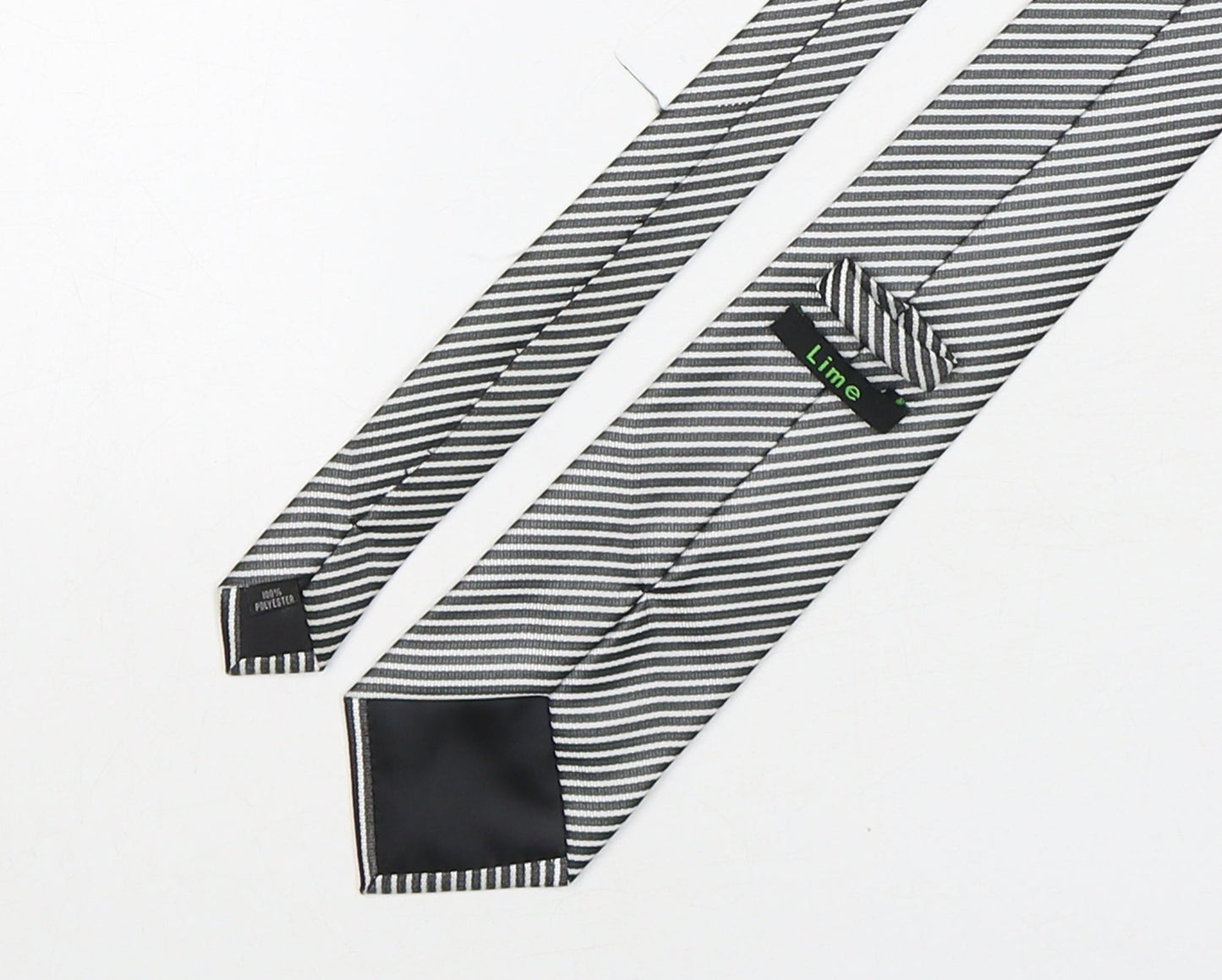 Lime  Mens Multicoloured Striped Polyester Pointed Tie One Size