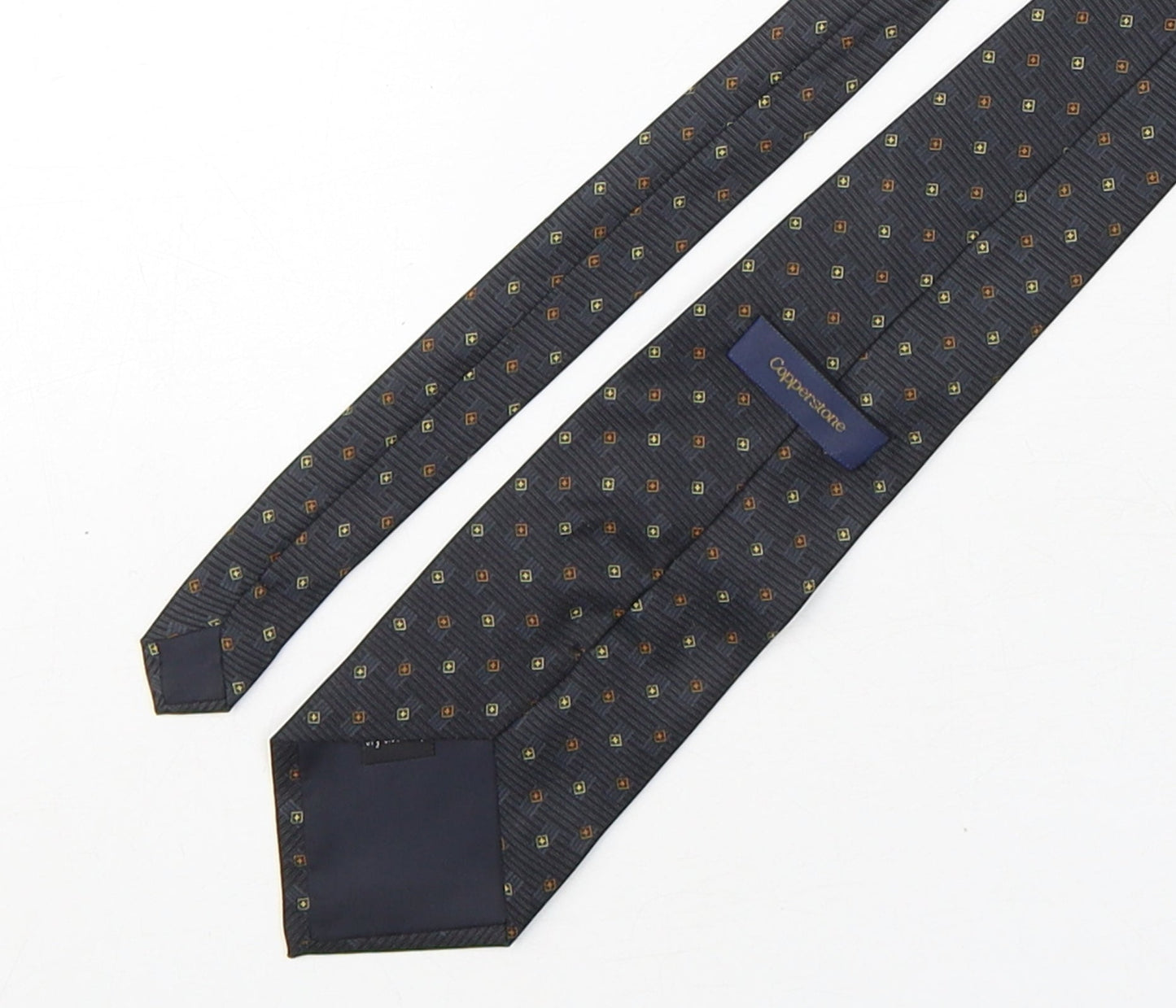 Copperstone Mens Multicoloured Geometric Polyester Pointed Tie One Size