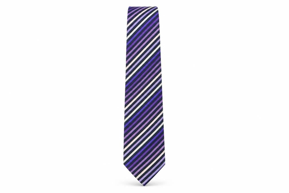 Preworn Mens Multicoloured Striped Polyester Pointed Tie One Size