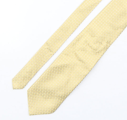 BHS Mens Gold Geometric Silk Pointed Tie One Size