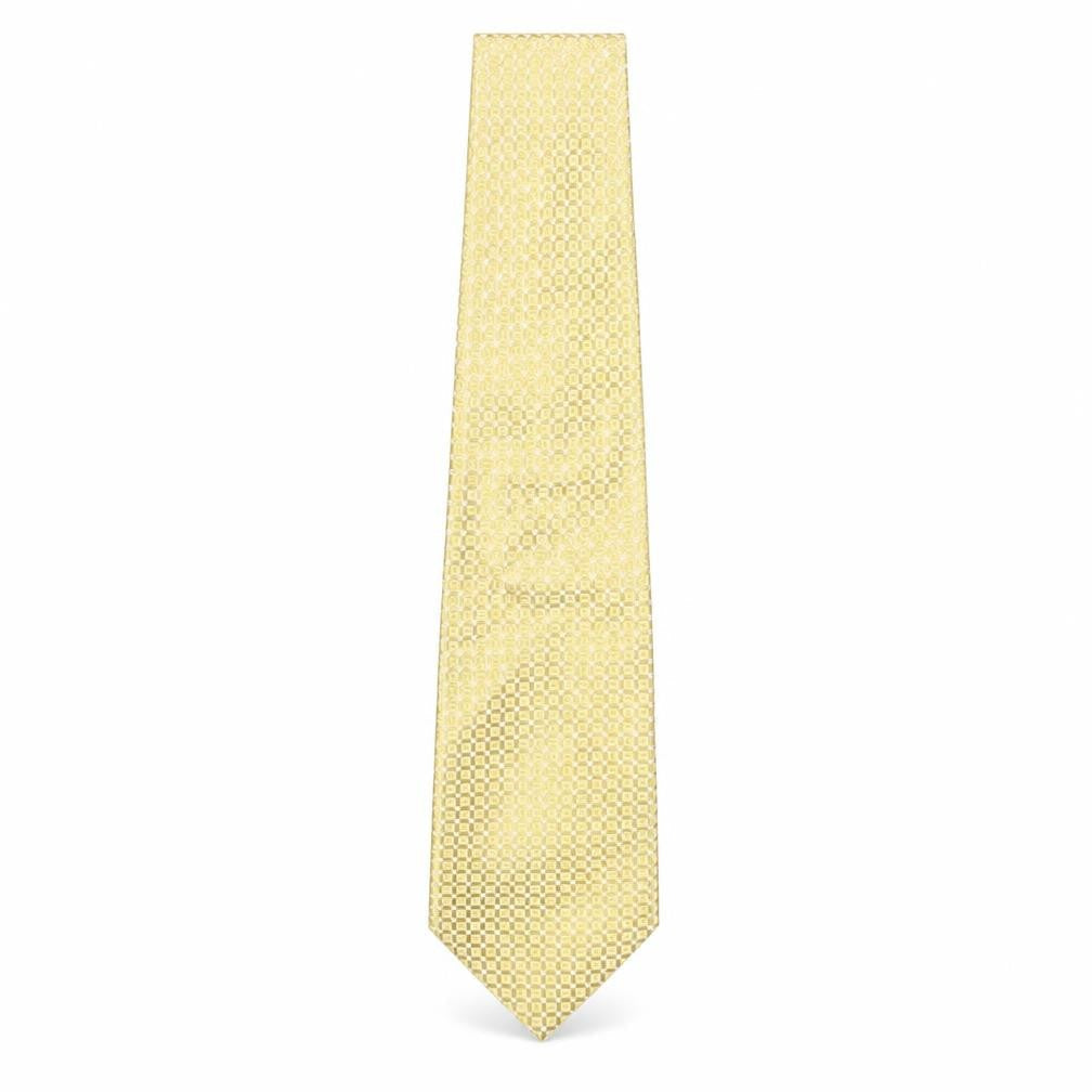 BHS Mens Gold Geometric Silk Pointed Tie One Size