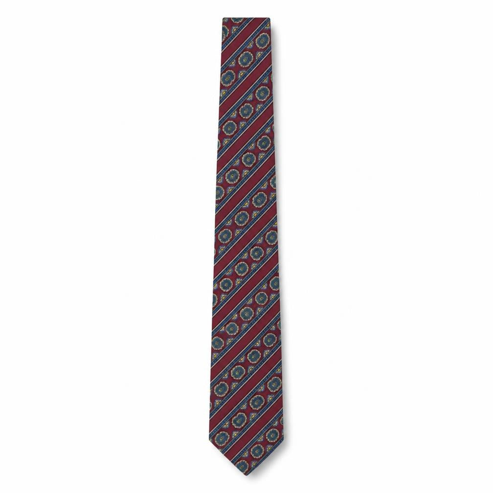StMichael Mens Multicoloured Striped Silk Pointed Tie One Size